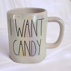 NEW Rae Dunn Iridescent I WANT CANDY Mug